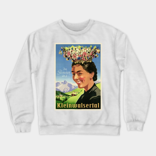 Kleinwalsertal Austria Vintage Poster Crewneck Sweatshirt by vintagetreasure